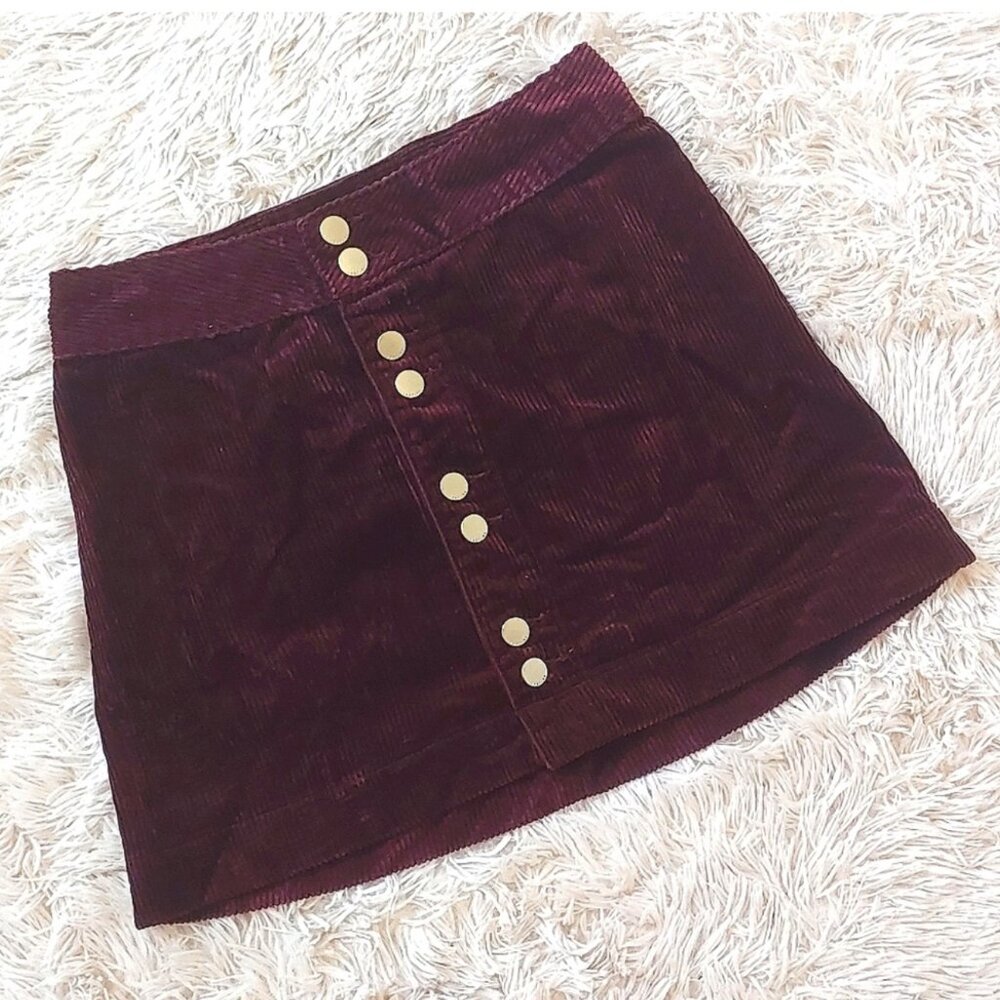 Abercrombie & Fitch Corduroy Button Down Mini Skirt.